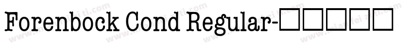 Forenbock Cond Regular字体转换